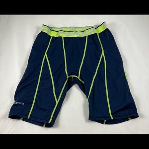 MD Tesla Navy Blue yellow athletic biker short